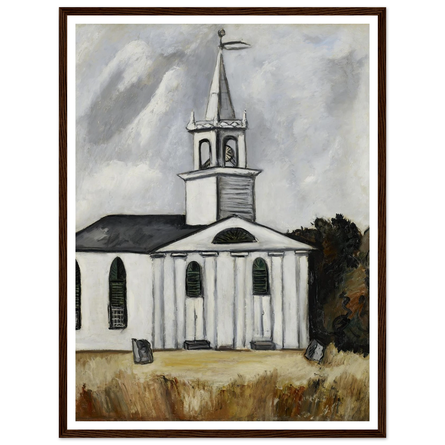 Church at Head Tide #2 (1938 - 1940) Art Print | Marsden Hartley - Framed Poster - 30x40 cm / 12x16″ - Black frame