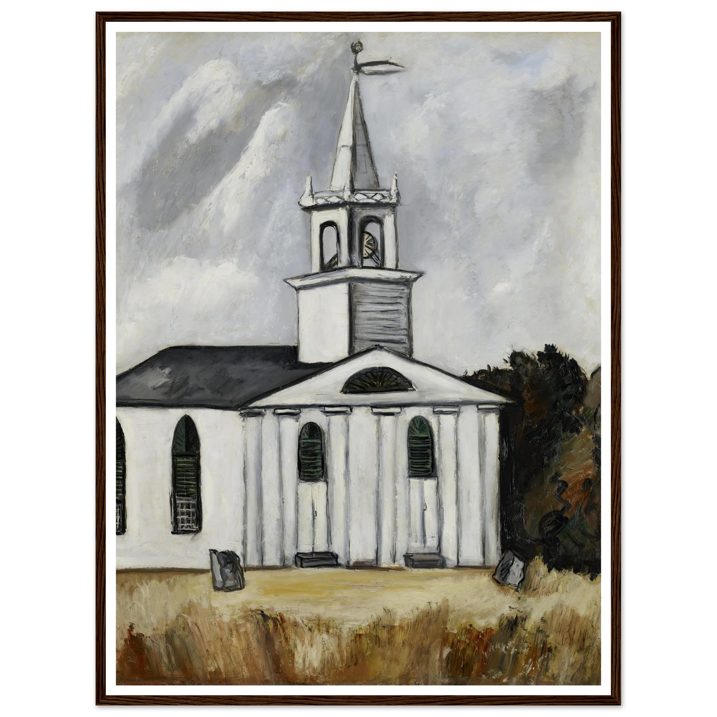 Church at Head Tide #2 (1938 - 1940) Art Print | Marsden Hartley - Framed Poster - 30x40 cm / 12x16″ - Black frame