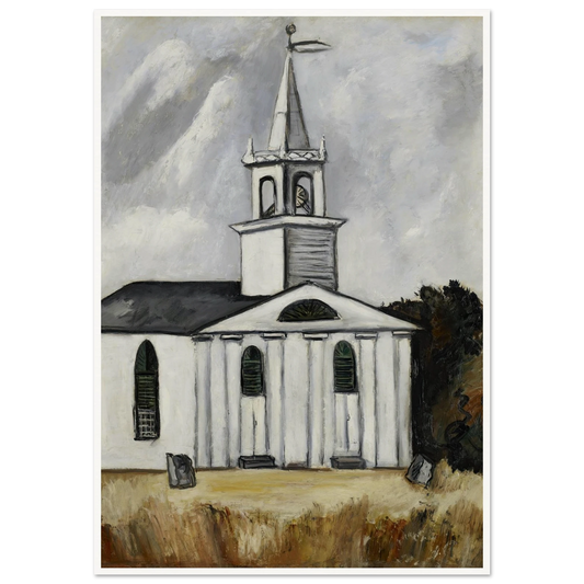 Church at Head Tide #2 (1938 - 1940) Art Print | Marsden Hartley - Framed Poster - 30x40 cm / 12x16″ - Black frame