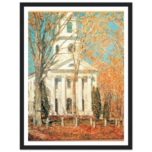 Church at Old Lyme, Connecticut (1905) Art Print | Childe Hassam - Framed Poster - 30x40 cm / 12x16″ - Black frame