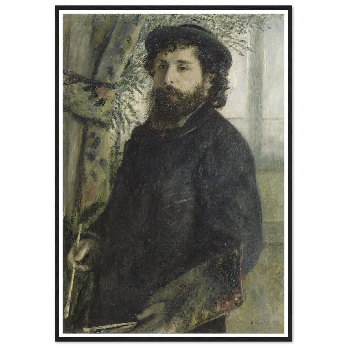 Claude Monet (1875) Art Print | Pierre Auguste Renoir - Framed Poster - 30x40 cm / 12x16″ - Black frame