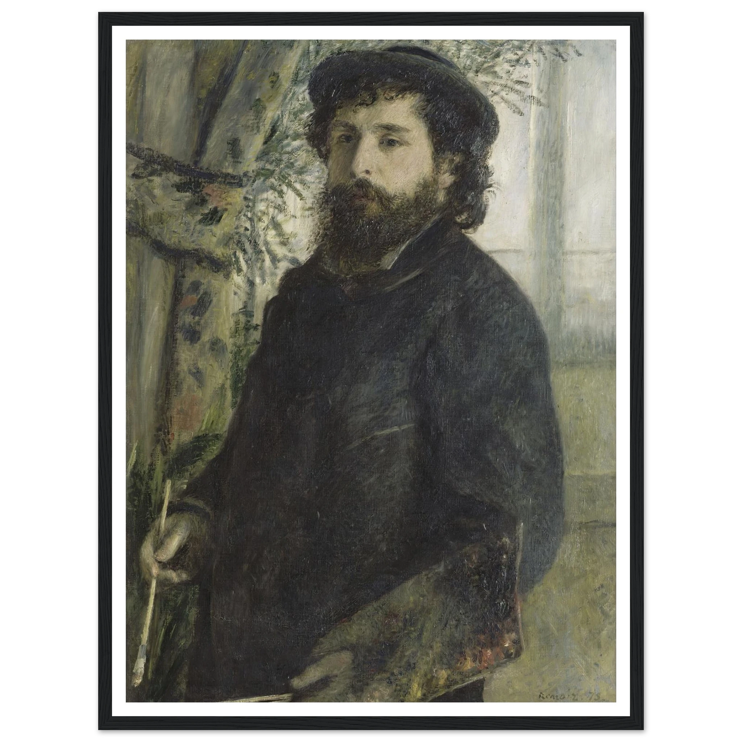 Claude Monet (1875) Art Print | Pierre Auguste Renoir - Framed Poster - 30x40 cm / 12x16″ - Black frame