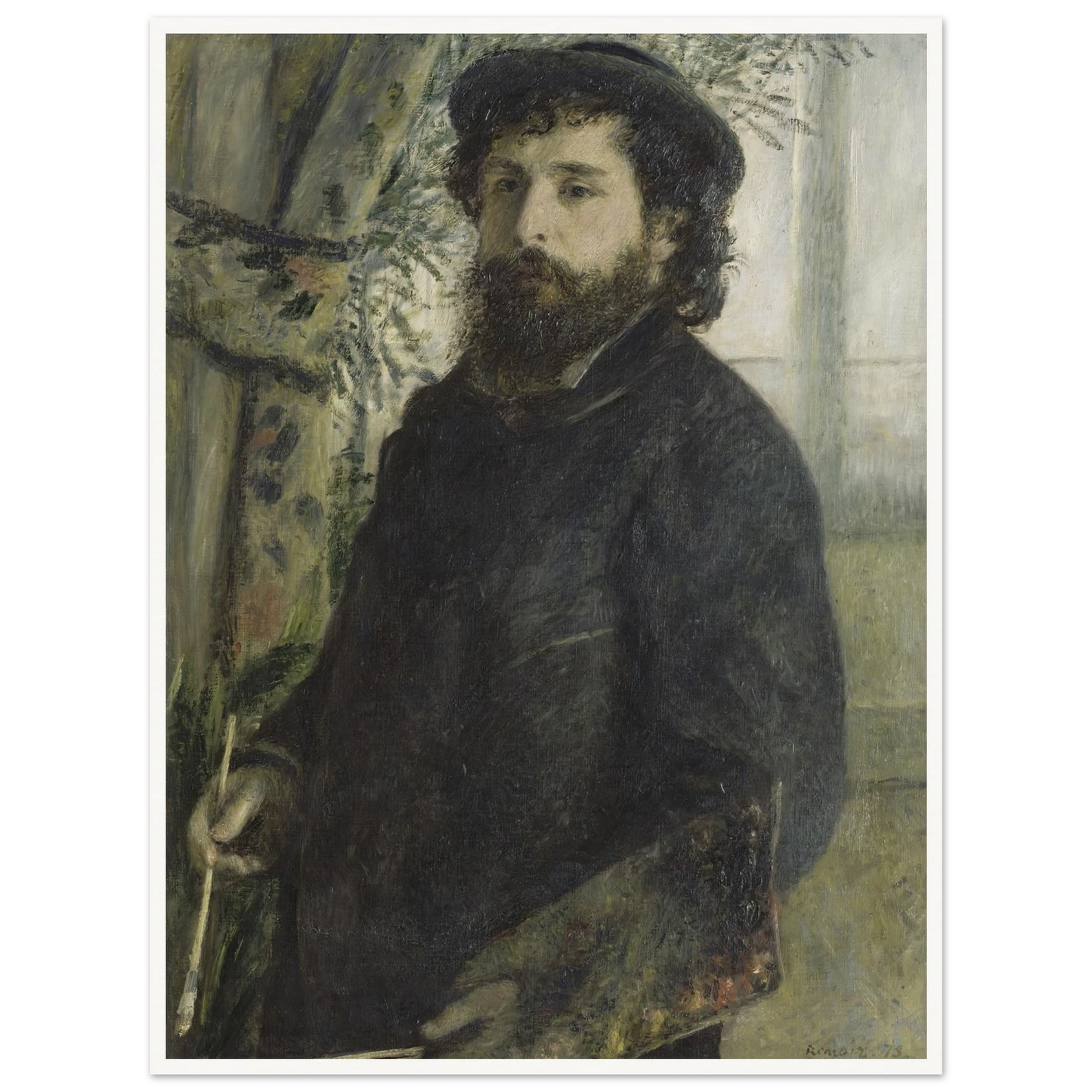 Claude Monet (1875) Art Print | Pierre Auguste Renoir - Framed Poster - 30x40 cm / 12x16″ - Black frame