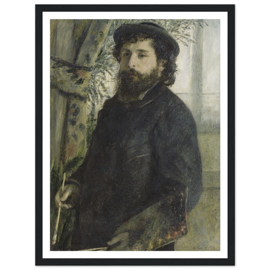 Claude Monet (1875) Art Print | Pierre Auguste Renoir - Framed Poster - 30x40 cm / 12x16″ - Black frame