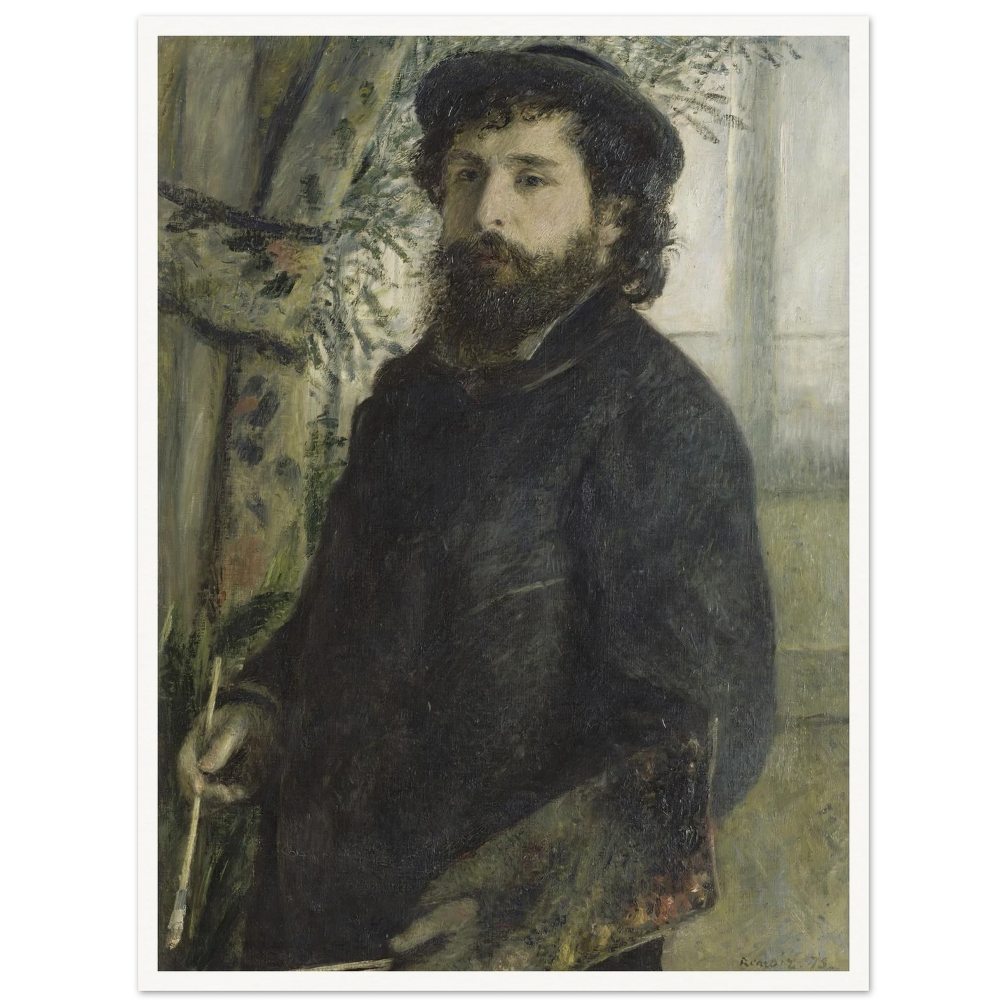 Claude Monet (1875) Art Print | Pierre Auguste Renoir - Framed Poster - 30x40 cm / 12x16″ - Black frame
