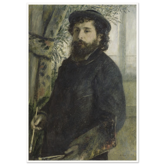 Claude Monet (1875) Art Print | Pierre Auguste Renoir - Framed Poster - 30x40 cm / 12x16″ - Black frame