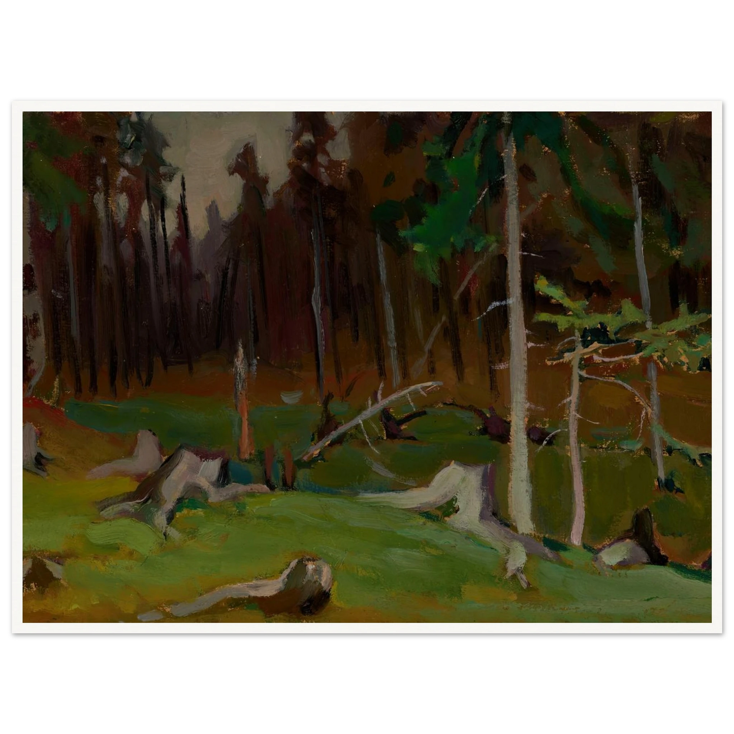 Clearing in a forest Art Print | Jacek Malczewski - Framed Poster - 30x40 cm / 12x16″ - Black frame