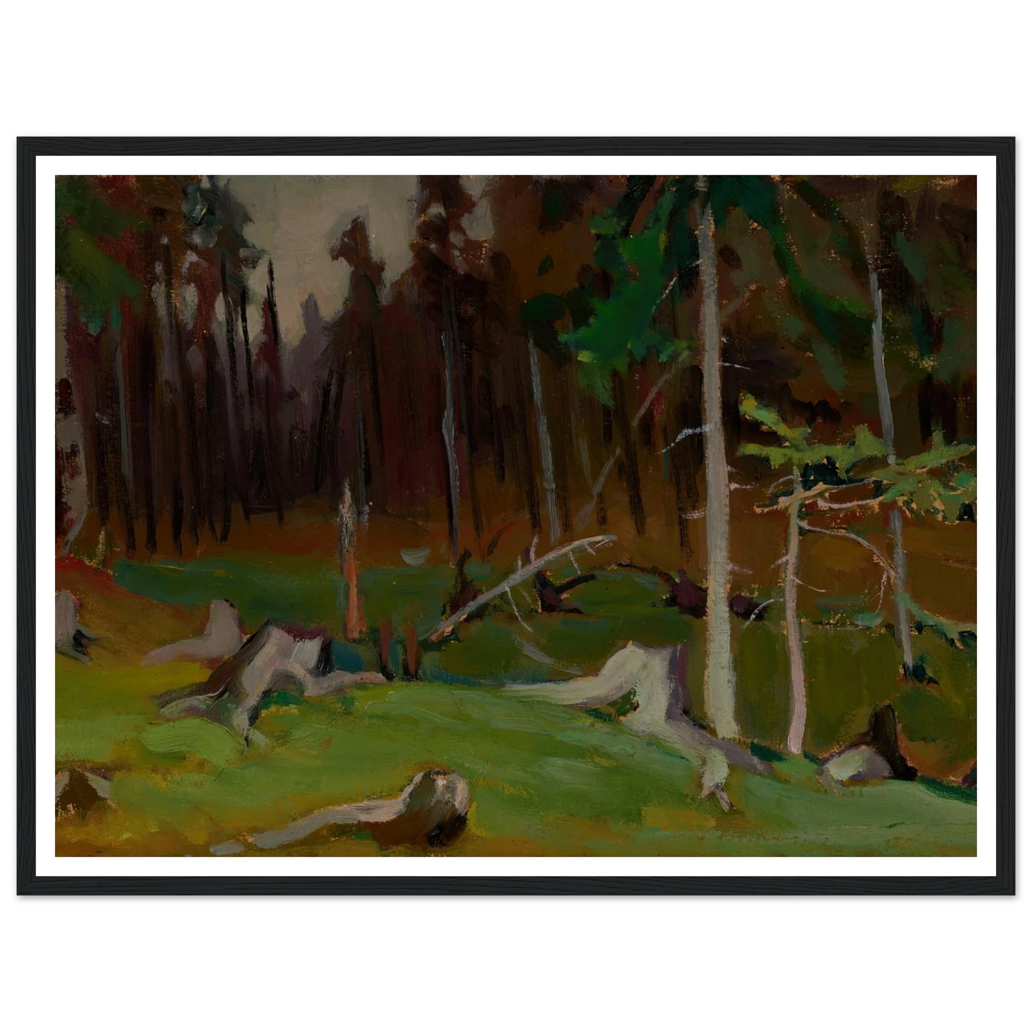 Clearing in a forest Art Print | Jacek Malczewski - Framed Poster - 30x40 cm / 12x16″ - Black frame