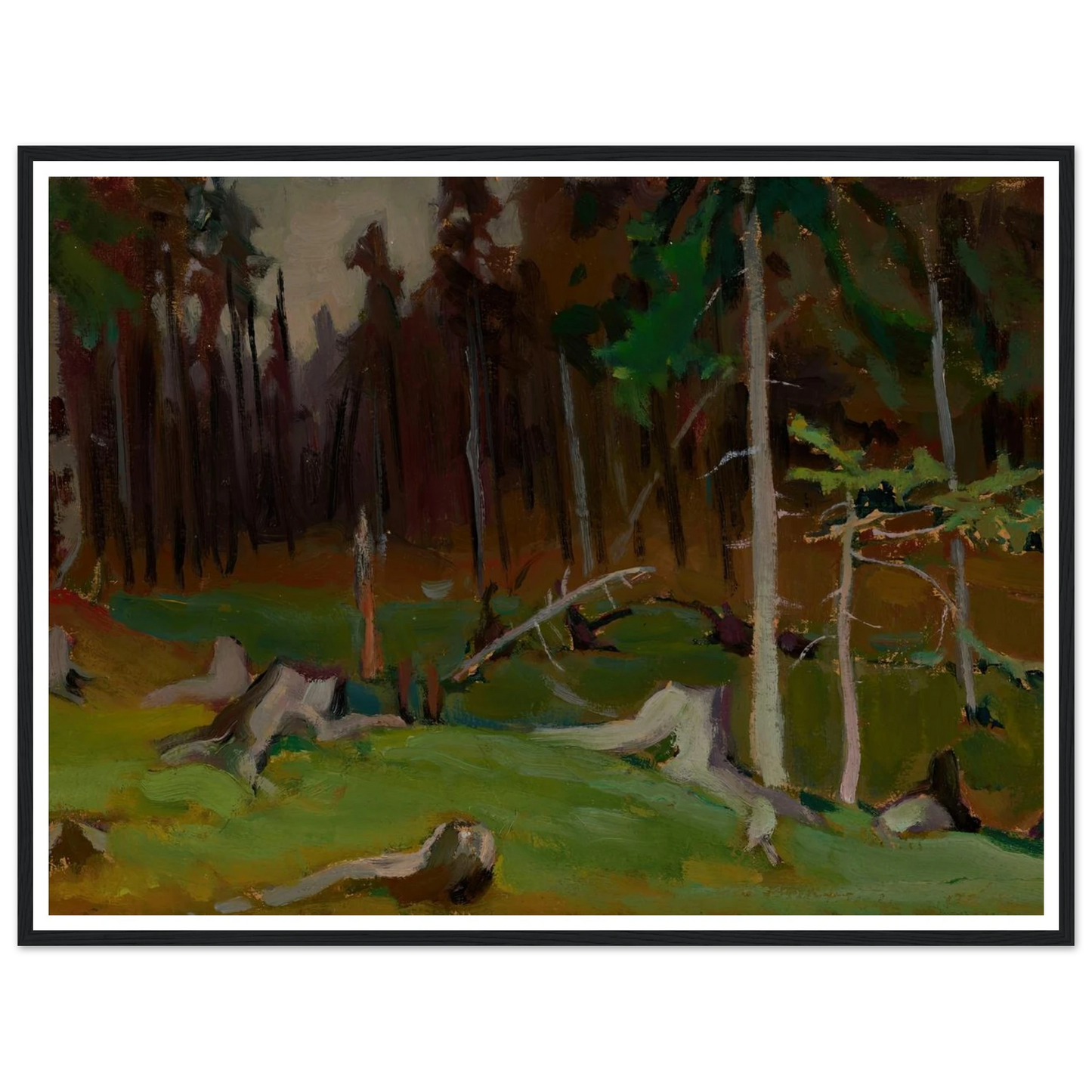 Clearing in a forest Art Print | Jacek Malczewski - Framed Poster - 30x40 cm / 12x16″ - Black frame