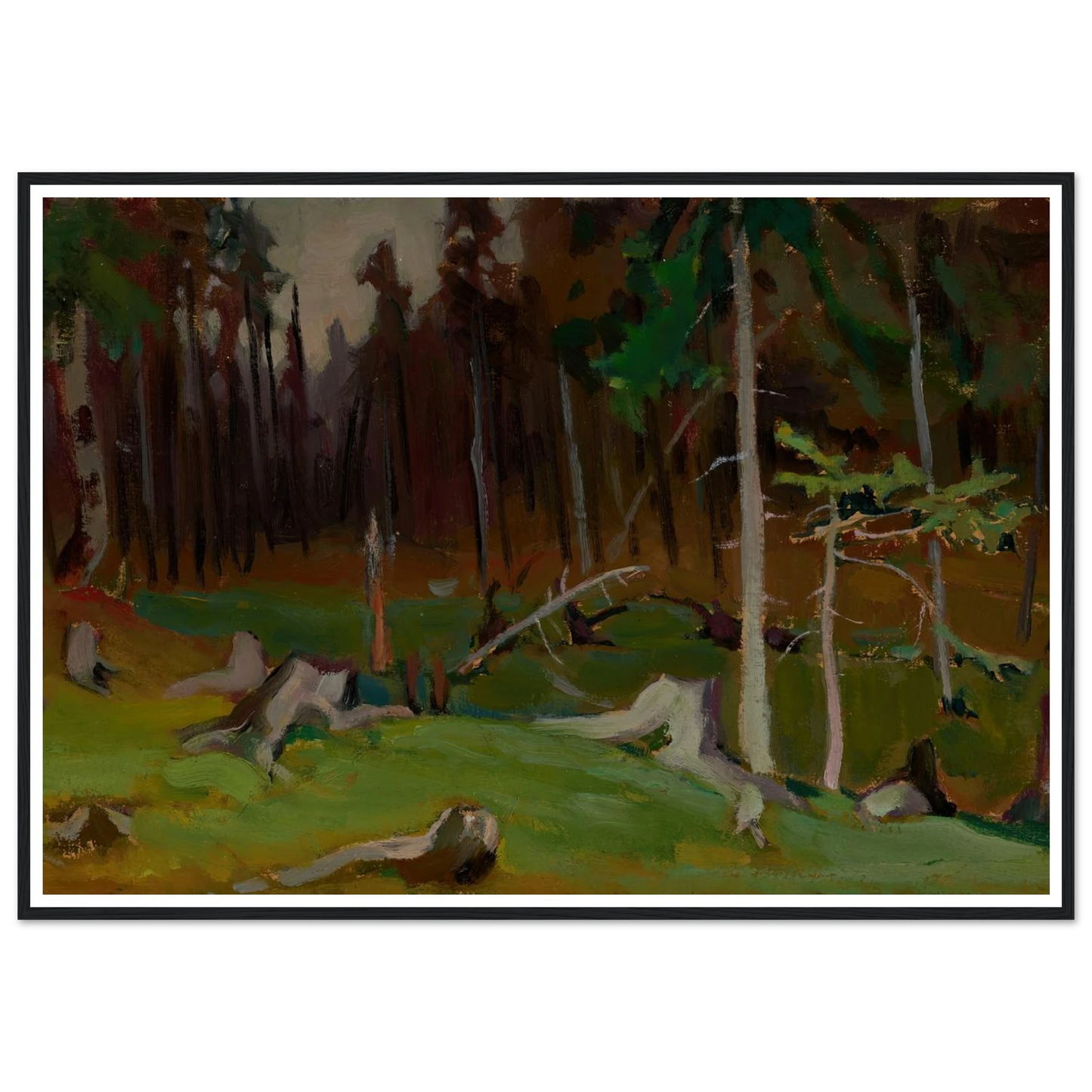 Clearing in a forest Art Print | Jacek Malczewski - Framed Poster - 30x40 cm / 12x16″ - Black frame