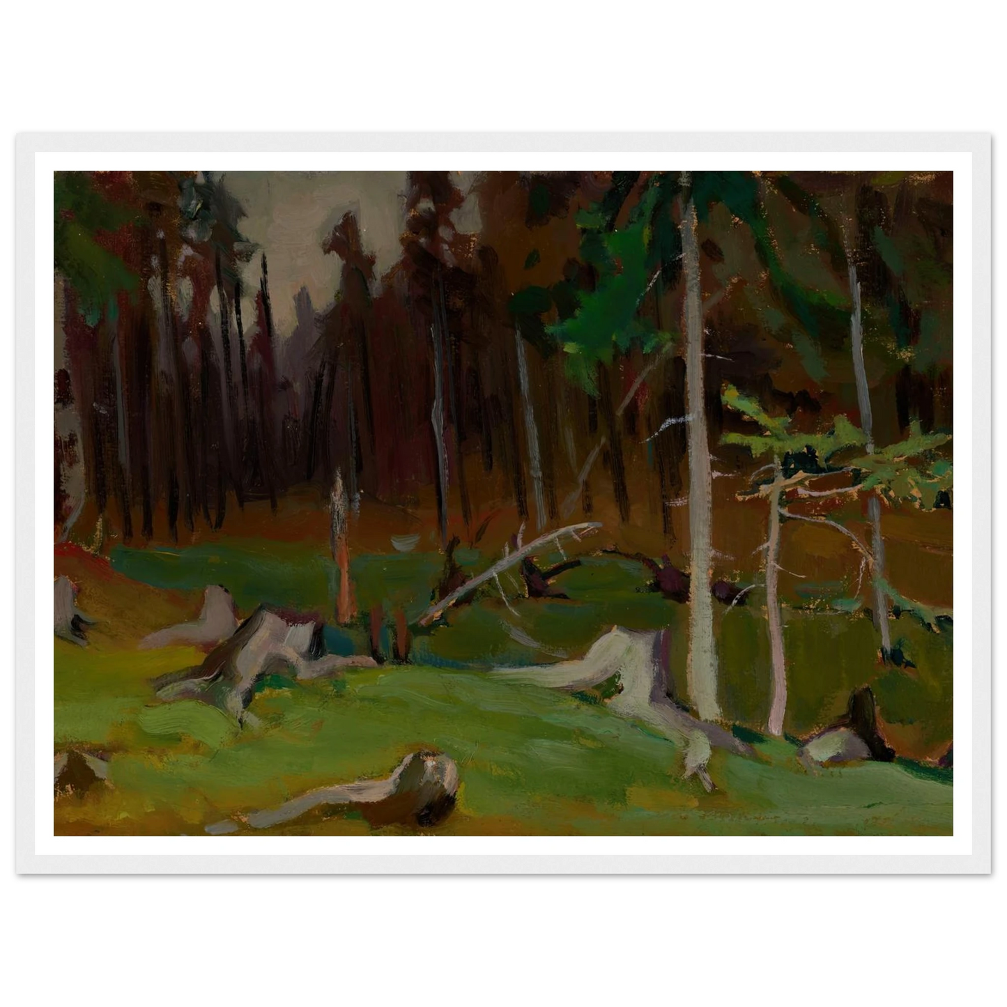 Clearing in a forest Art Print | Jacek Malczewski - Framed Poster - 30x40 cm / 12x16″ - Black frame