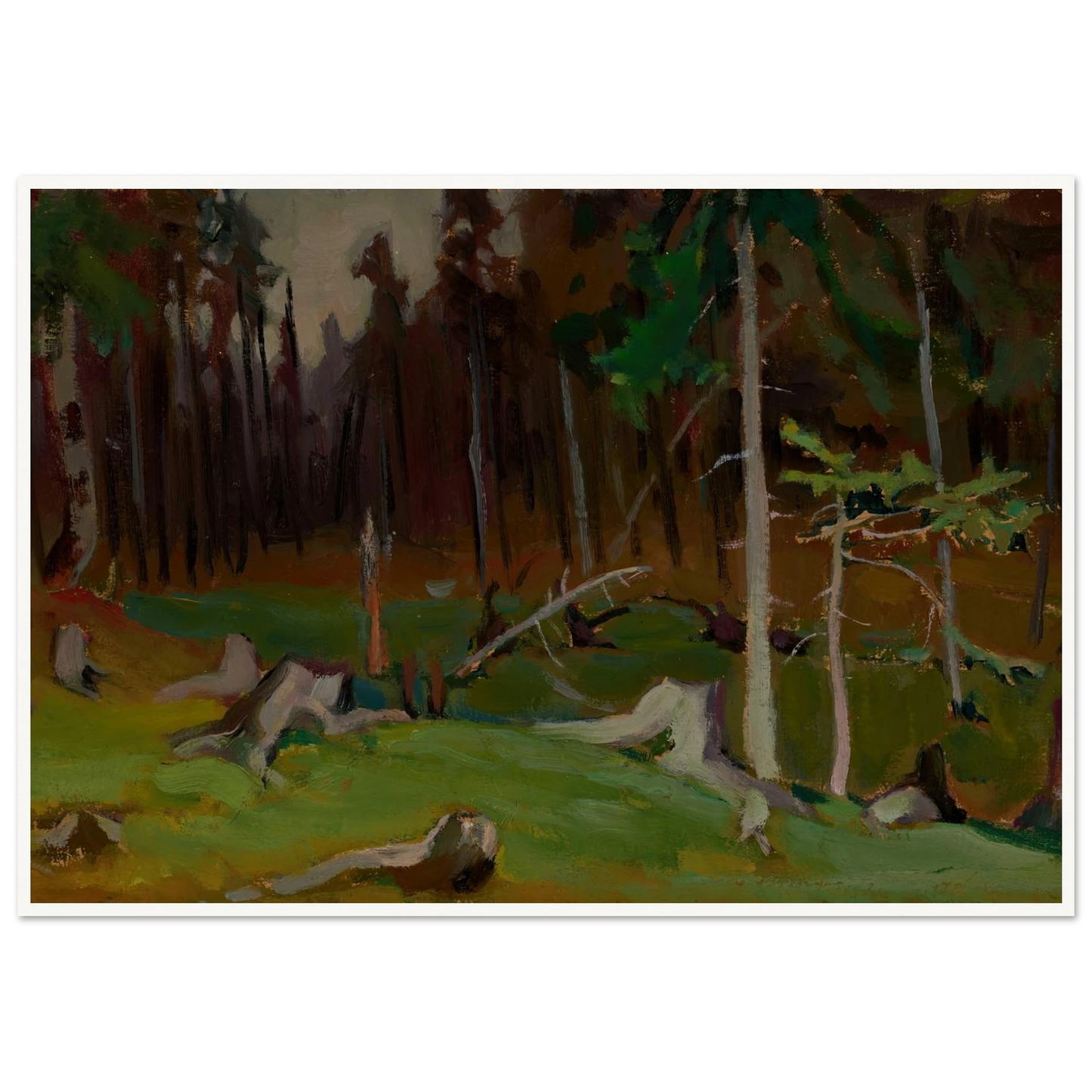 Clearing in a forest Art Print | Jacek Malczewski - Framed Poster - 30x40 cm / 12x16″ - Black frame