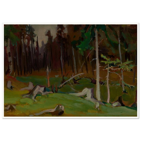 Clearing in a forest Art Print | Jacek Malczewski - Framed Poster - 30x40 cm / 12x16″ - Black frame