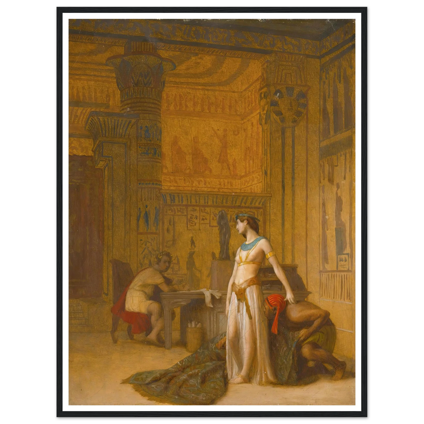 Cléopâtre et César Art Print | Jean Leon Gerome - Framed Poster - 30x40 cm / 12x16″ - Black frame