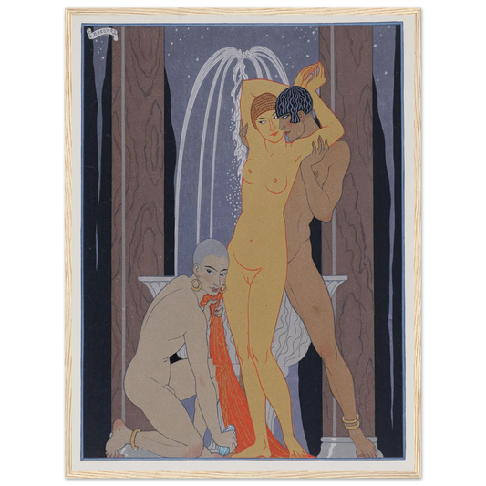 Clodia accompanying her brother (1929) Art Print | George Barbier - Framed Poster - 30x40 cm / 12x16″ - Black frame