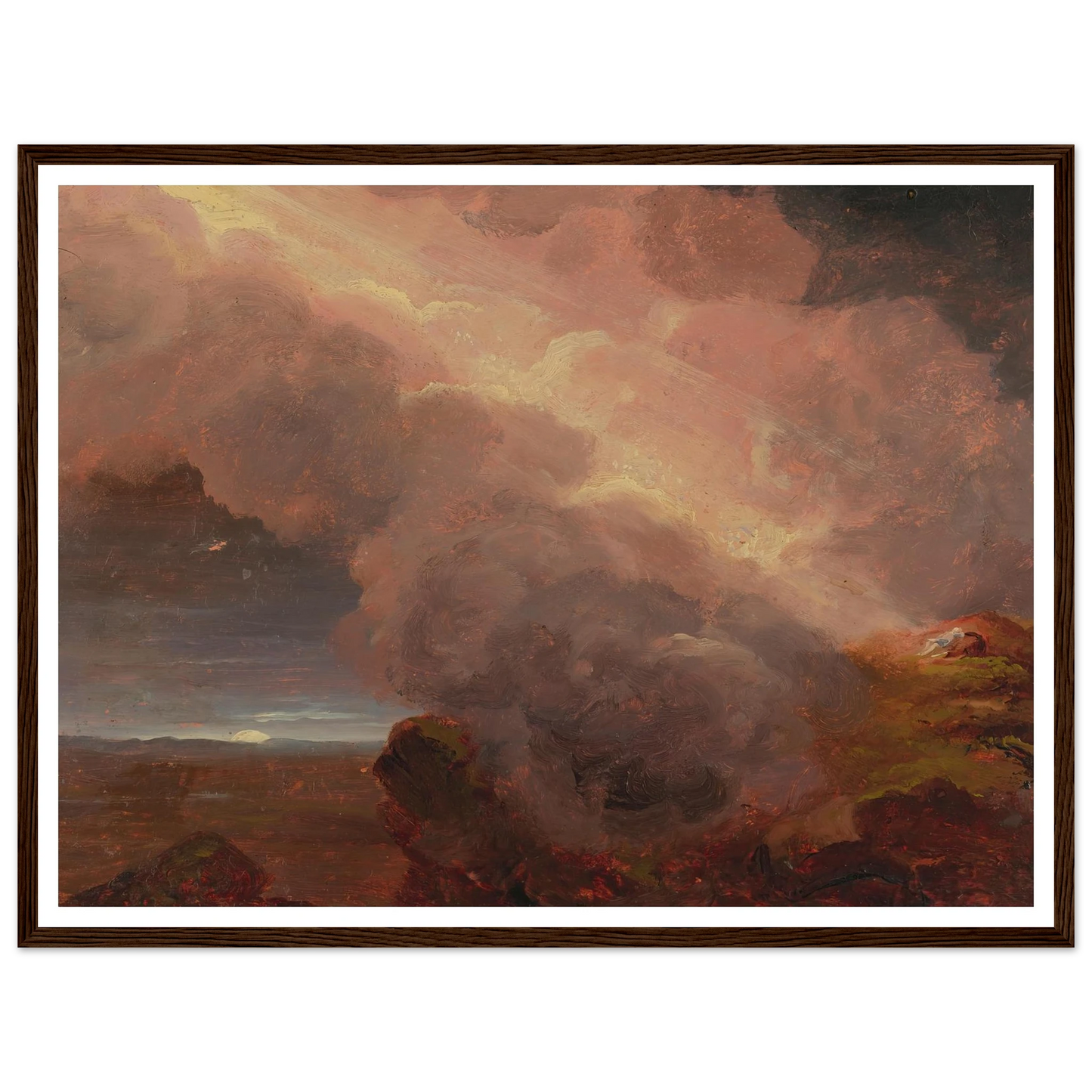 Clouds On The Mountaintop Art Print | Thomas Cole - Framed Poster - 30x40 cm / 12x16″ - Black frame