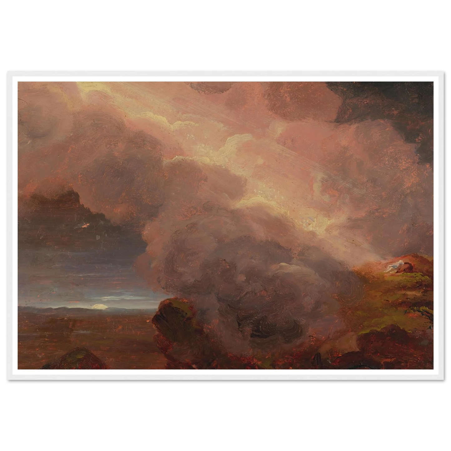 Clouds On The Mountaintop Art Print | Thomas Cole - Framed Poster - 30x40 cm / 12x16″ - Black frame