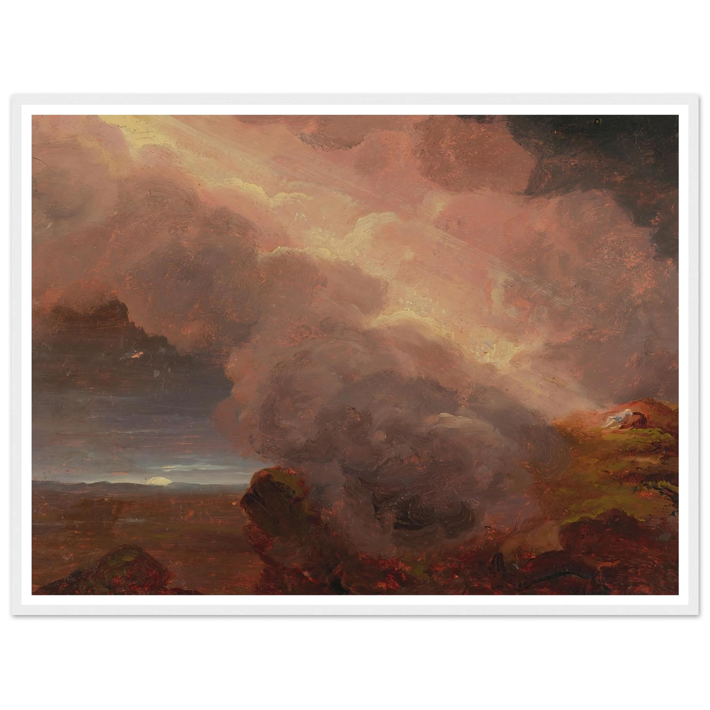 Clouds On The Mountaintop Art Print | Thomas Cole - Framed Poster - 30x40 cm / 12x16″ - Black frame
