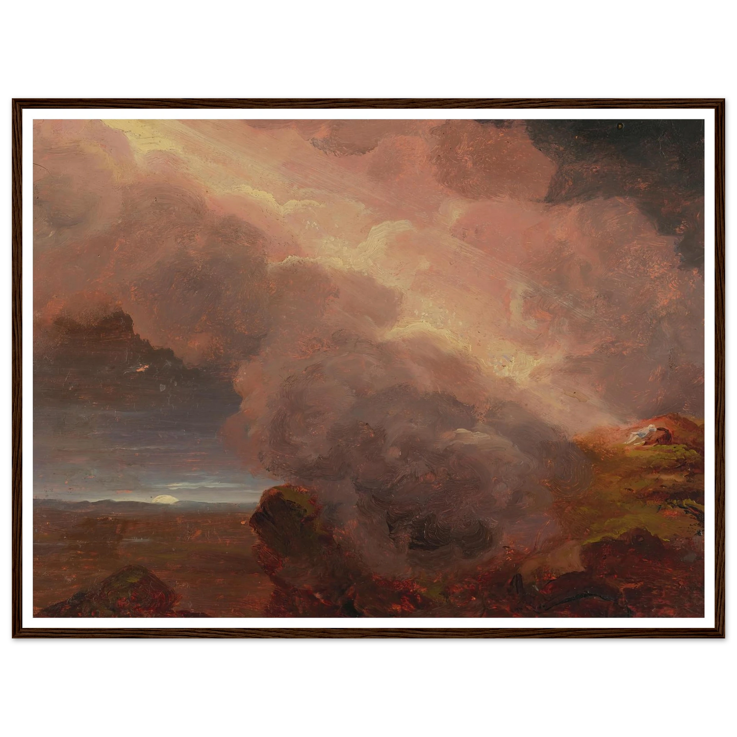 Clouds On The Mountaintop Art Print | Thomas Cole - Framed Poster - 30x40 cm / 12x16″ - Black frame