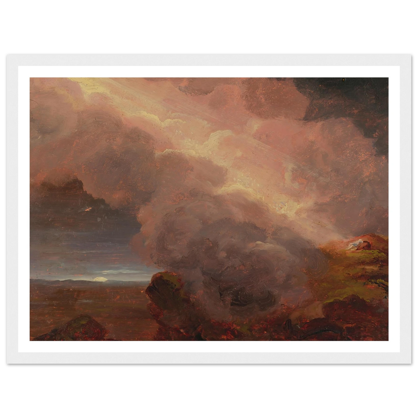 Clouds On The Mountaintop Art Print | Thomas Cole - Framed Poster - 30x40 cm / 12x16″ - Black frame