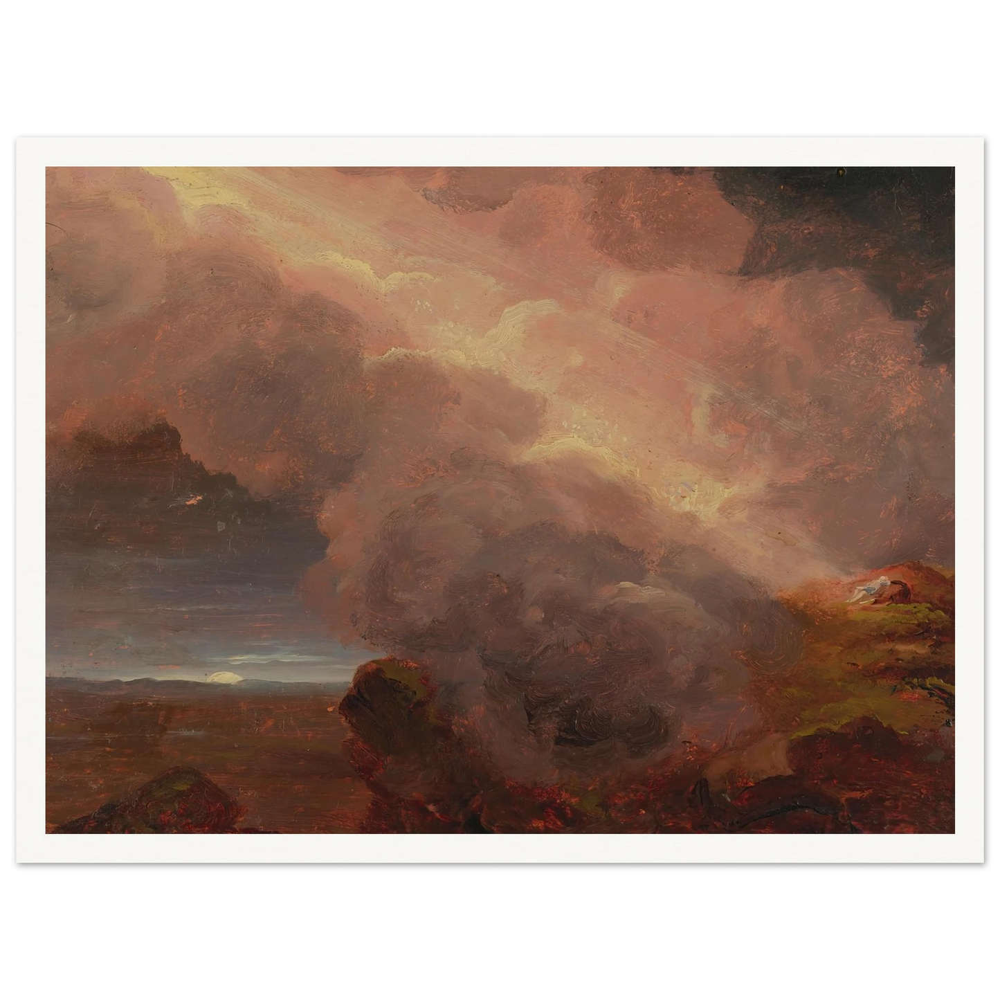 Clouds On The Mountaintop Art Print | Thomas Cole - Framed Poster - 30x40 cm / 12x16″ - Black frame