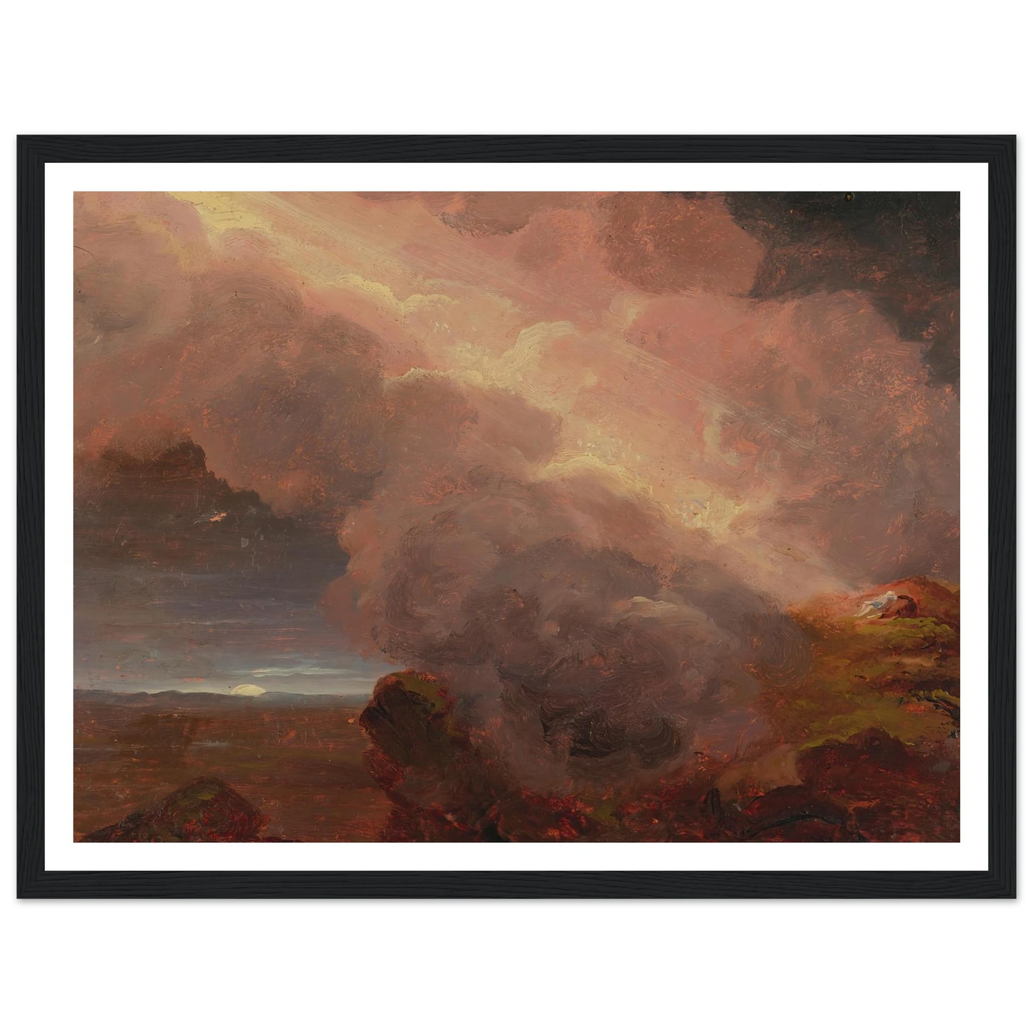 Clouds On The Mountaintop Art Print | Thomas Cole - Framed Poster - 30x40 cm / 12x16″ - Black frame
