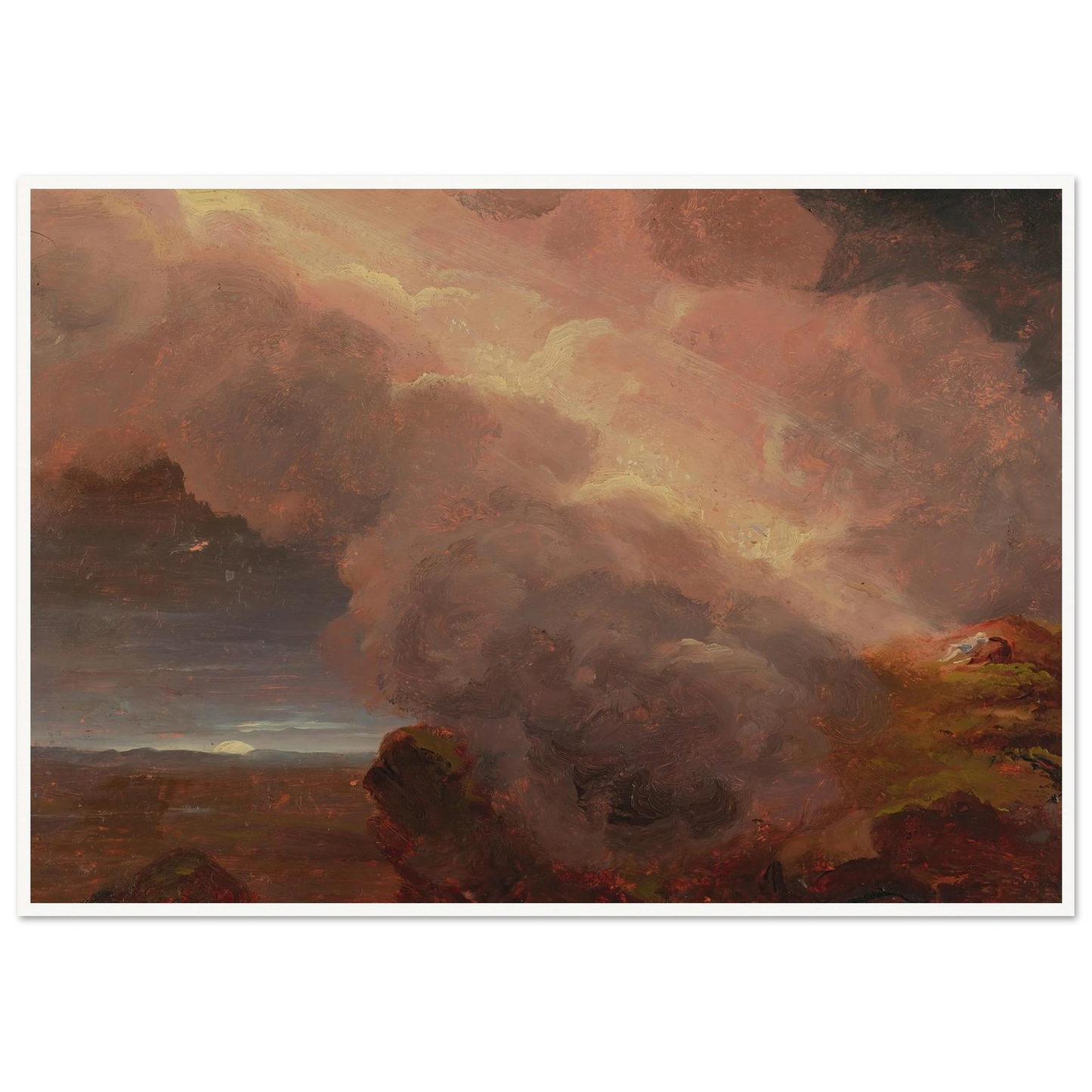 Clouds On The Mountaintop Art Print | Thomas Cole - Framed Poster - 30x40 cm / 12x16″ - Black frame