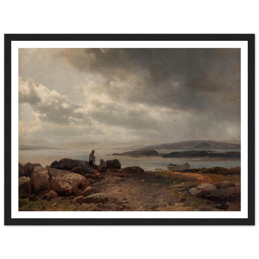 Coast of Maine Art Print | Hermann Ottomar Herzog - Framed Poster - 30x40 cm / 12x16″ - Black frame