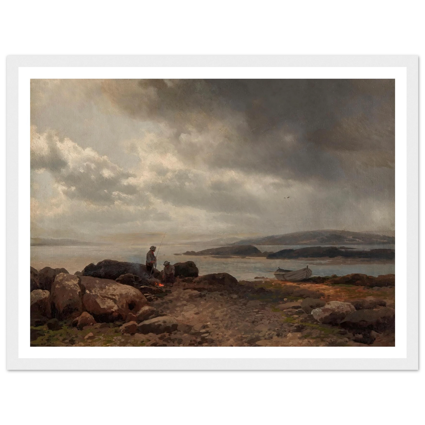 Coast of Maine Art Print | Hermann Ottomar Herzog - Framed Poster - 30x40 cm / 12x16″ - Black frame