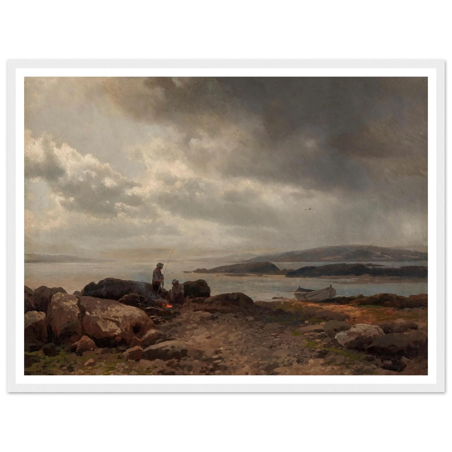 Coast of Maine Art Print | Hermann Ottomar Herzog - Framed Poster - 30x40 cm / 12x16″ - Black frame