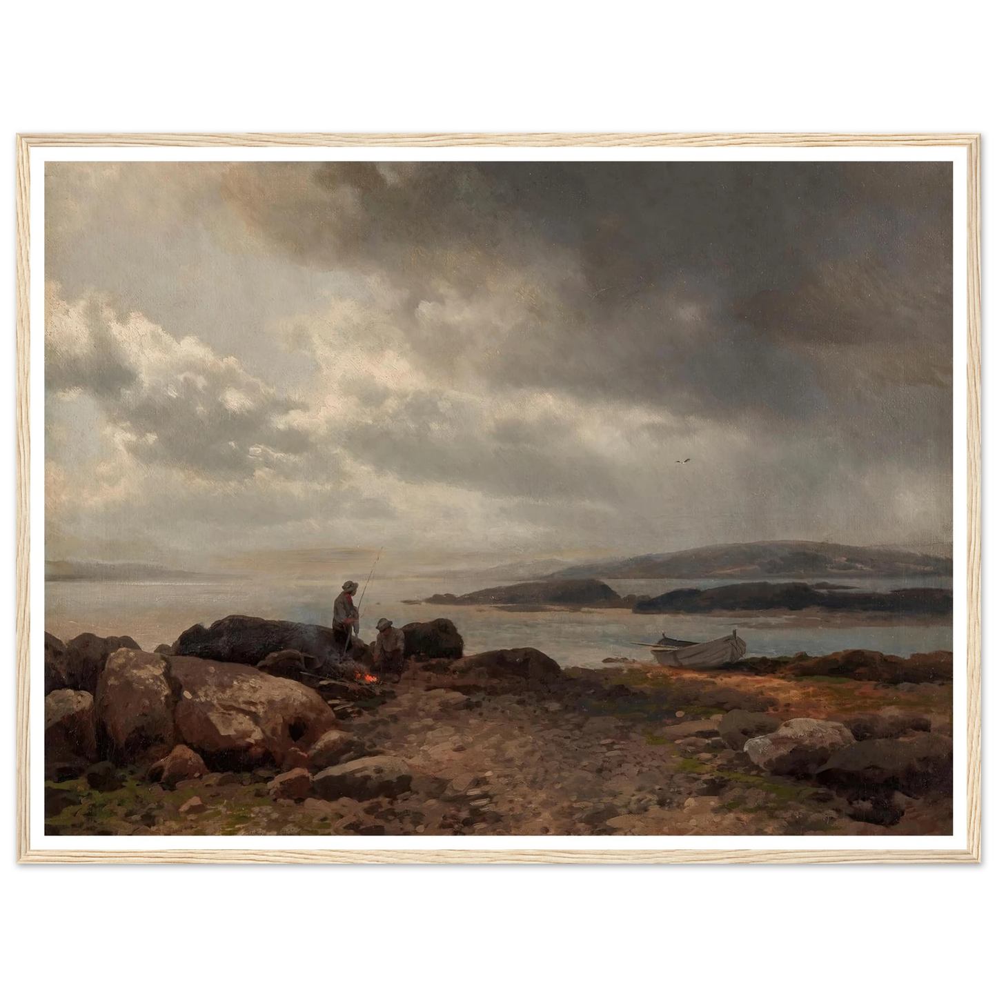 Coast of Maine Art Print | Hermann Ottomar Herzog - Framed Poster - 30x40 cm / 12x16″ - Black frame