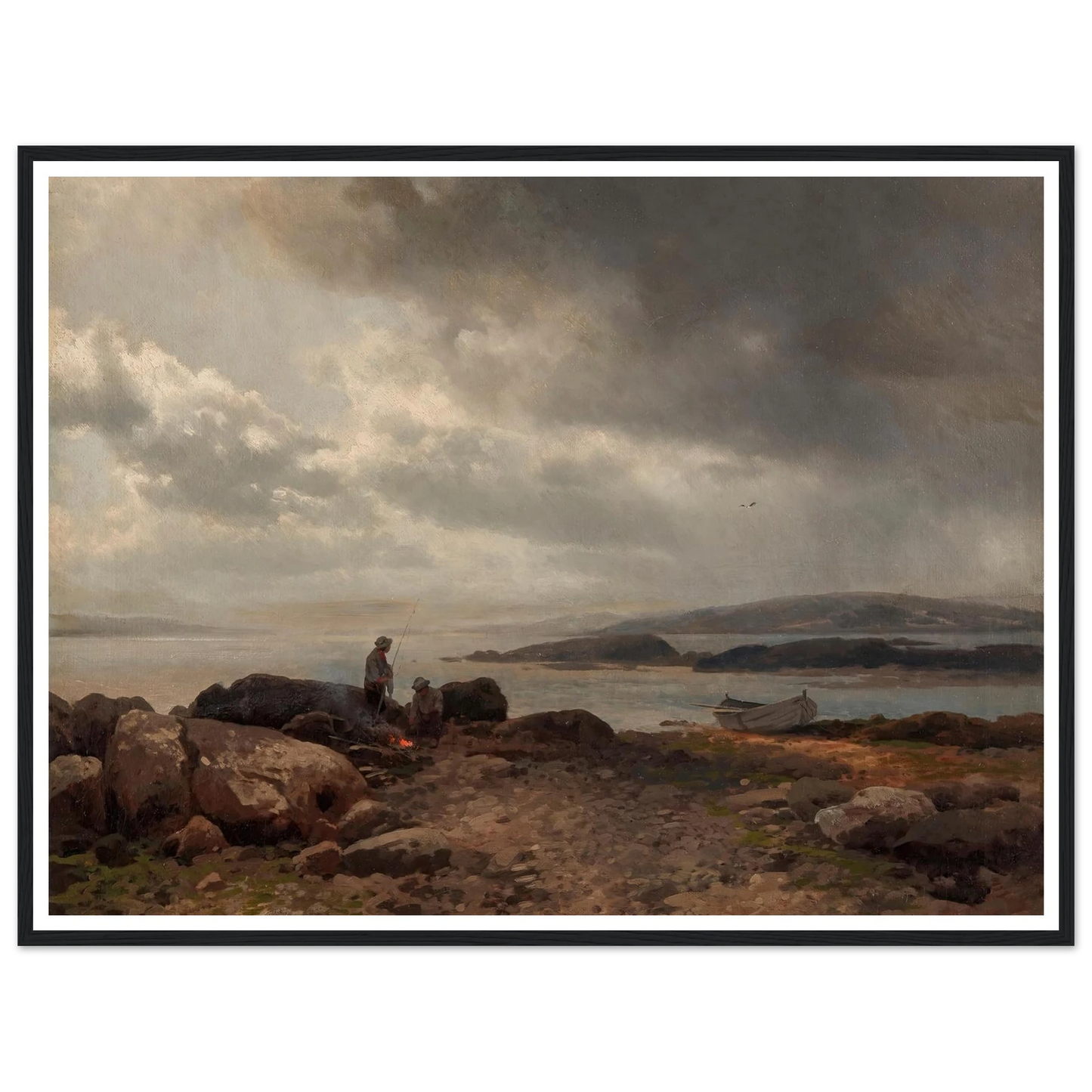 Coast of Maine Art Print | Hermann Ottomar Herzog - Framed Poster - 30x40 cm / 12x16″ - Black frame