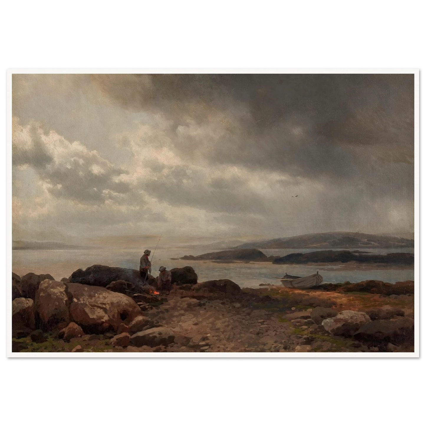 Coast of Maine Art Print | Hermann Ottomar Herzog - Framed Poster - 30x40 cm / 12x16″ - Black frame