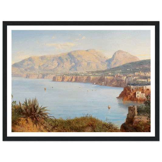 Coastal Landscape In Sorrento Near Naples Art Print | Albert Zimmermann - Framed Poster - 30x40 cm / 12x16″ - Black frame