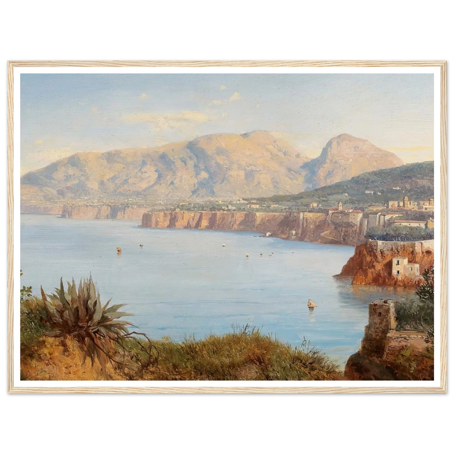 Coastal Landscape In Sorrento Near Naples Art Print | Albert Zimmermann - Framed Poster - 30x40 cm / 12x16″ - Black frame
