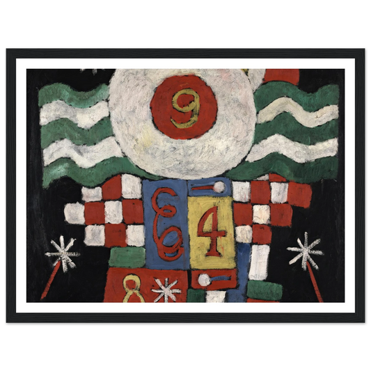 Collection of Numbers, Designs and Letters Seen by Me at the Beginning of the War in Berlin–Military in Nature (ca. 1915) Art Print | Marsden Hartley - Framed Poster - 30x40 cm / 12x16″ - Black frame
