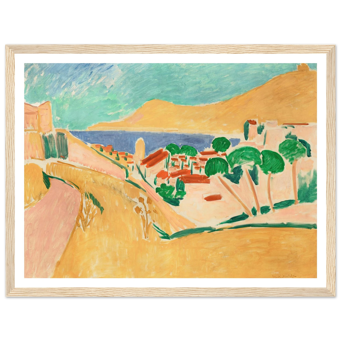 Collioure en août (circa 1911) Art Print | Henri Matisse - Framed Poster - 30x40 cm / 12x16″ - Black frame