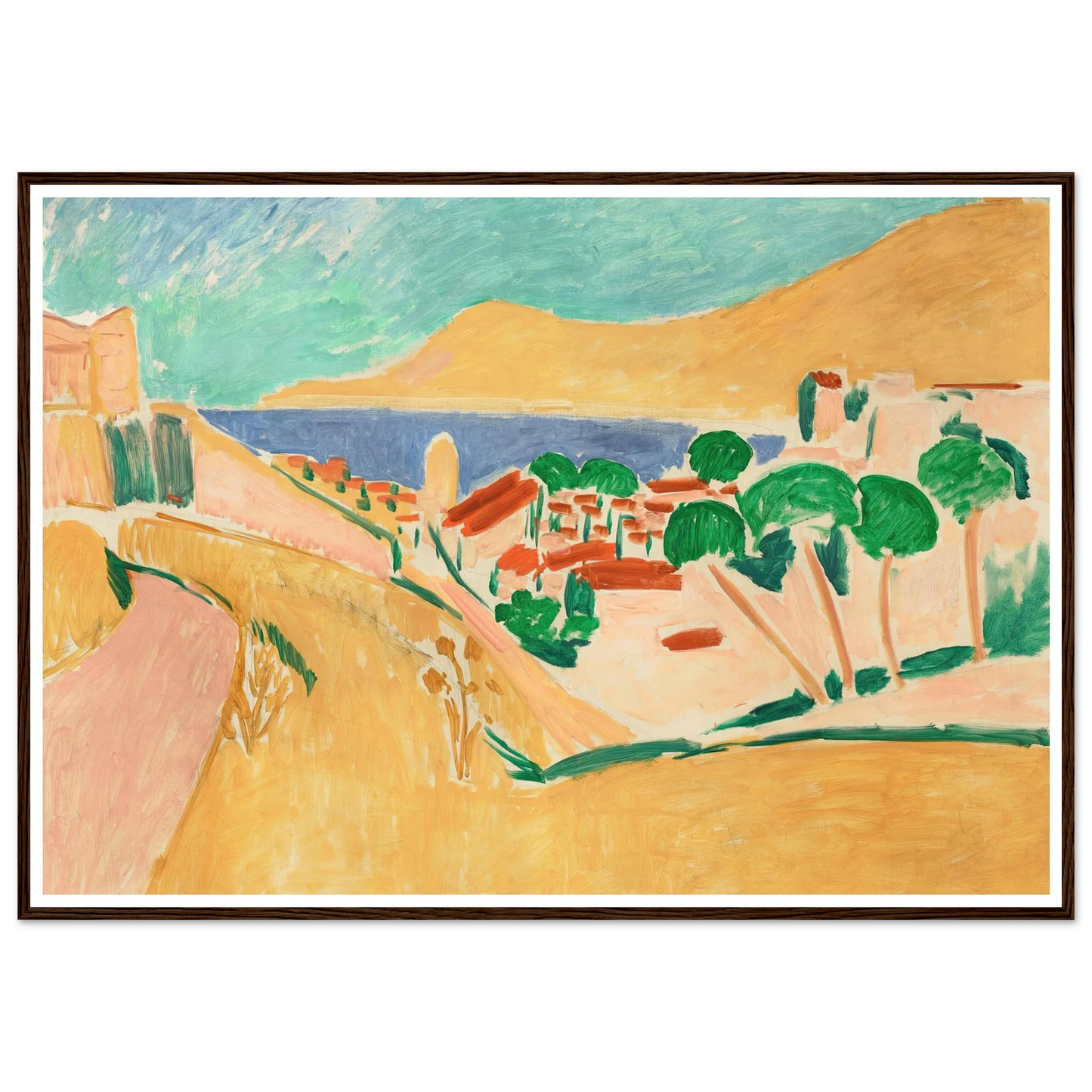Collioure en août (circa 1911) Art Print | Henri Matisse - Framed Poster - 30x40 cm / 12x16″ - Black frame