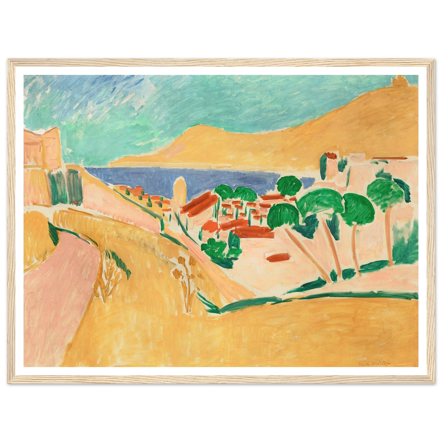 Collioure en août (circa 1911) Art Print | Henri Matisse - Framed Poster - 30x40 cm / 12x16″ - Black frame
