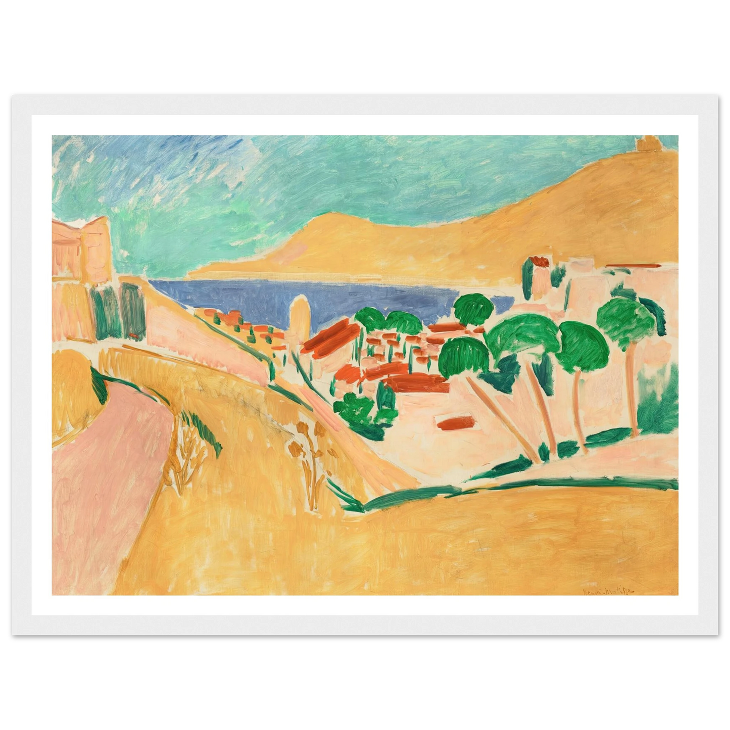 Collioure en août (circa 1911) Art Print | Henri Matisse - Framed Poster - 30x40 cm / 12x16″ - Black frame