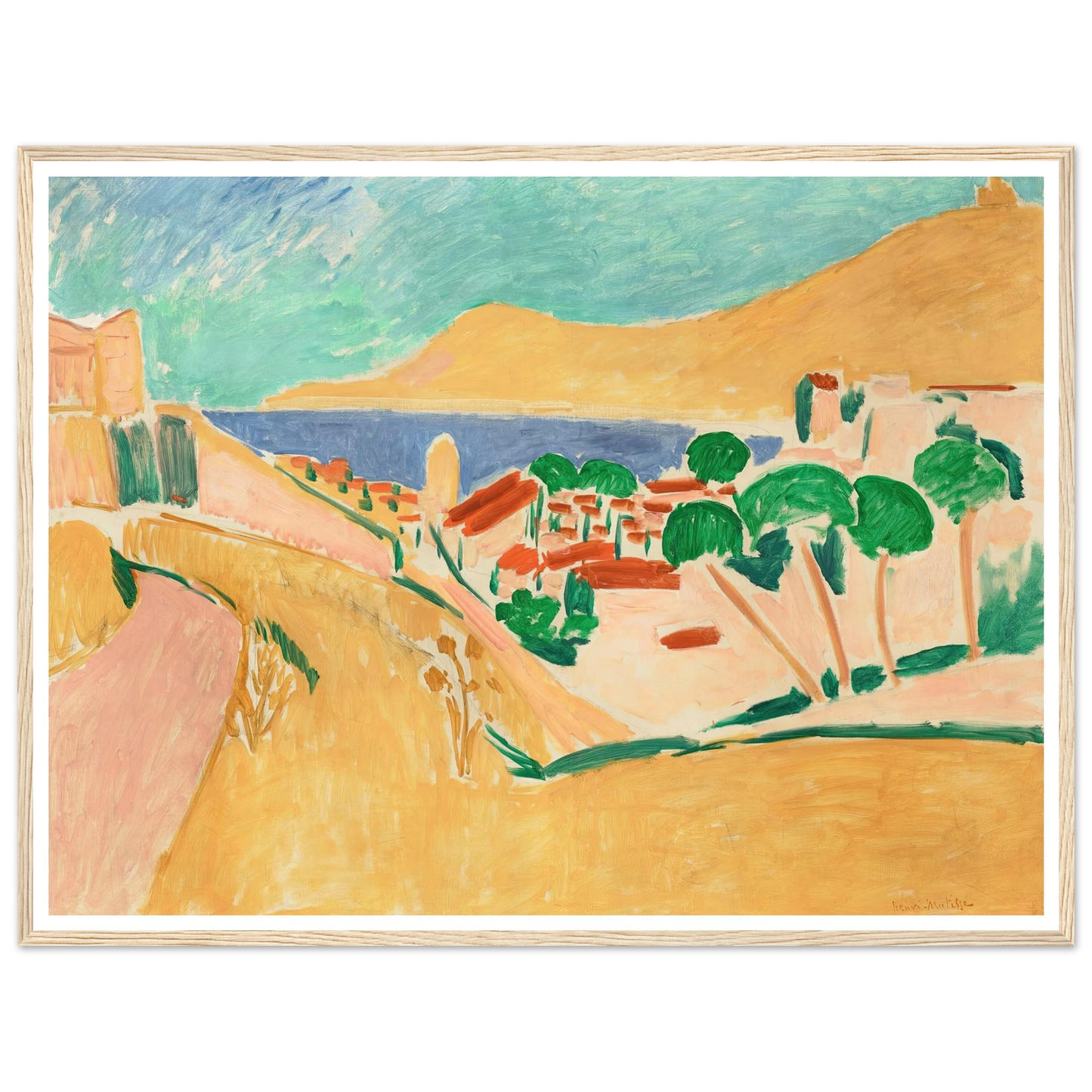 Collioure en août (circa 1911) Art Print | Henri Matisse - Framed Poster - 30x40 cm / 12x16″ - Black frame