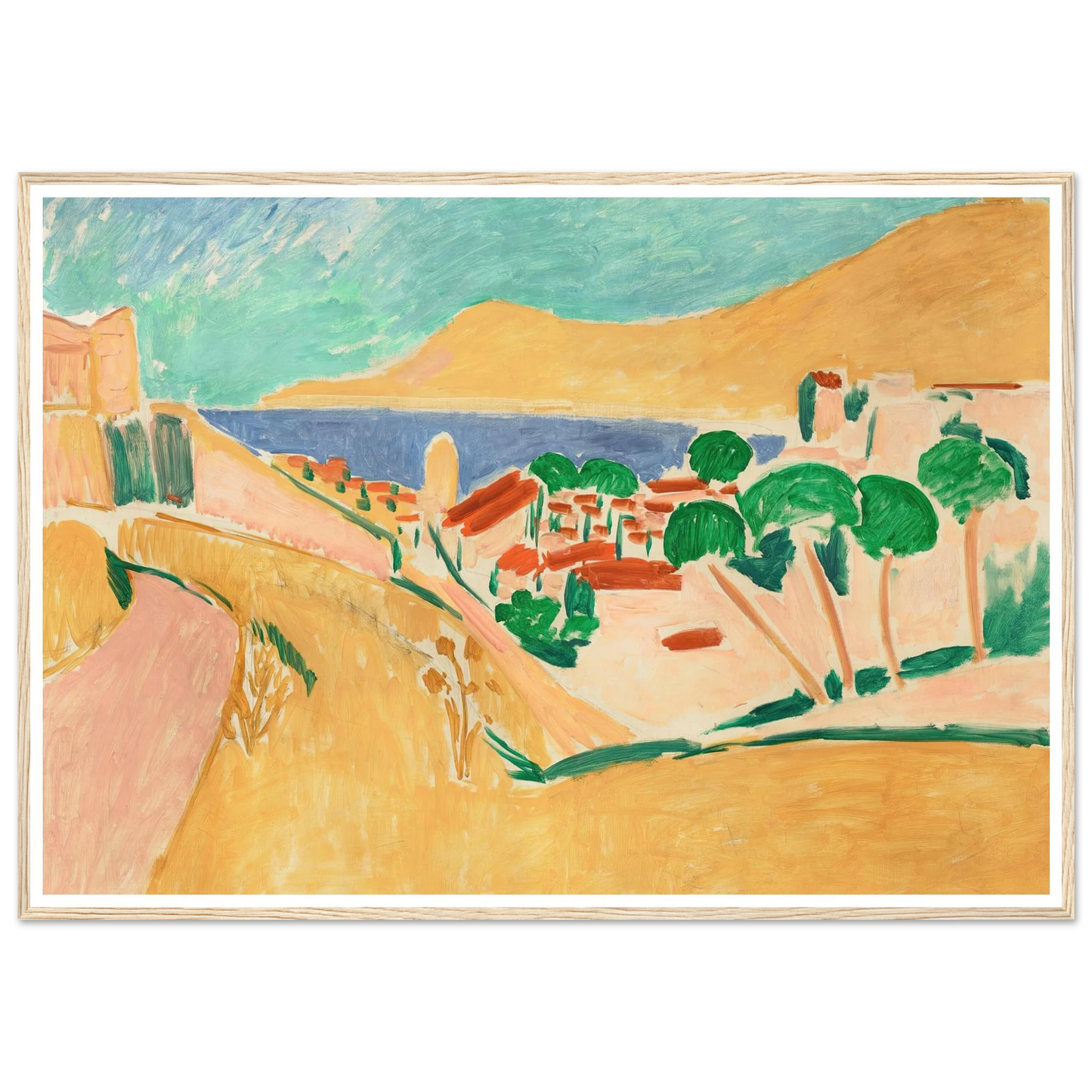 Collioure en août (circa 1911) Art Print | Henri Matisse - Framed Poster - 30x40 cm / 12x16″ - Black frame