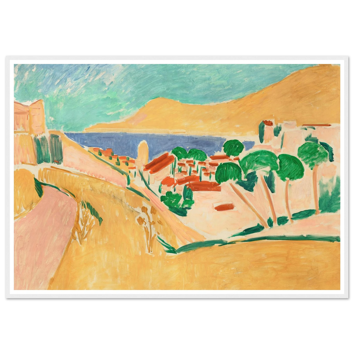 Collioure en août (circa 1911) Art Print | Henri Matisse - Framed Poster - 30x40 cm / 12x16″ - Black frame