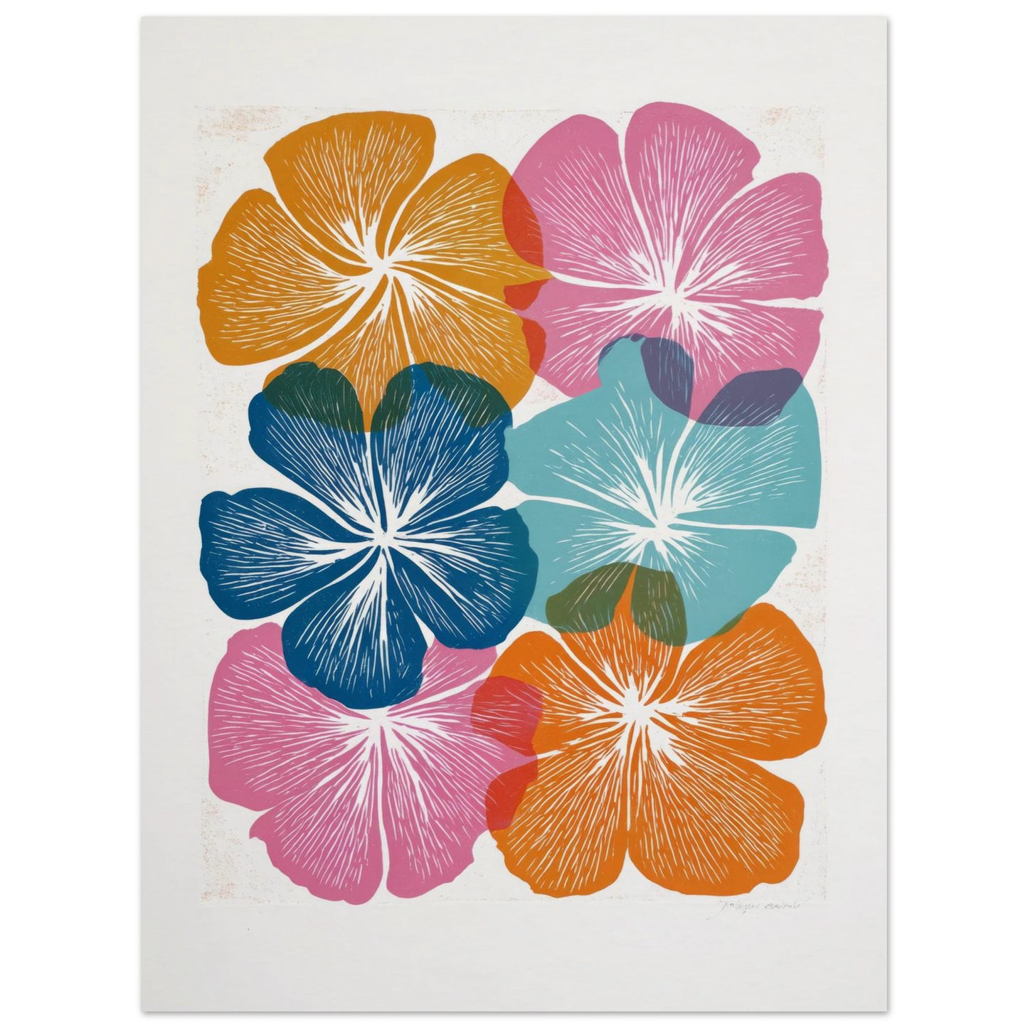 Colorful Hibiscus Print - Framed Poster - 30x40 cm / 12x16″ - Black frame