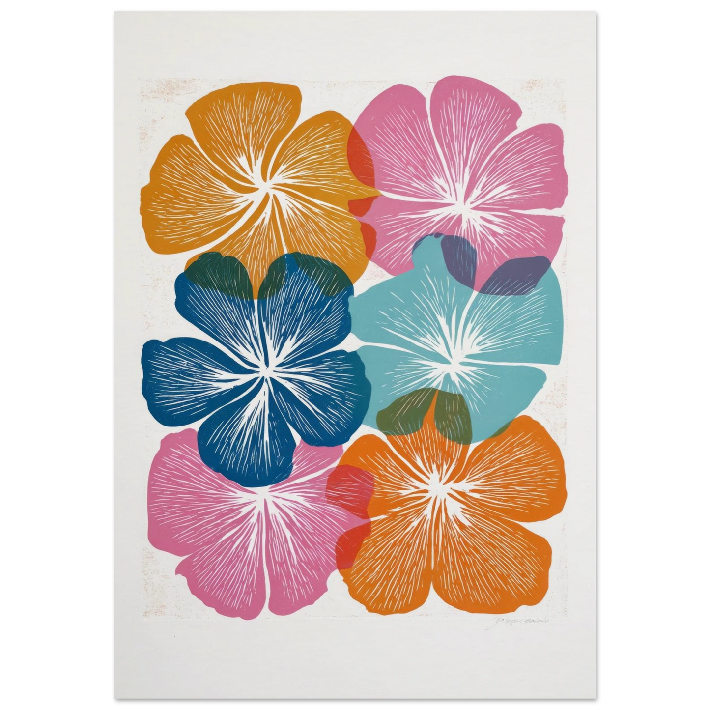 Colorful Hibiscus Print - Framed Poster - 30x40 cm / 12x16″ - Black frame