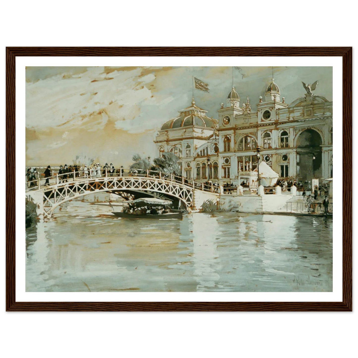 Columbian Exposition, Chicago (1892) Art Print | Childe Hassam - Framed Poster - 30x40 cm / 12x16″ - Black frame