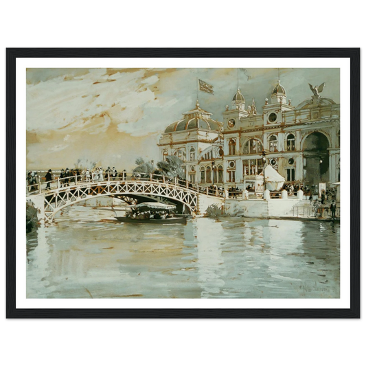 Columbian Exposition, Chicago (1892) Art Print | Childe Hassam - Framed Poster - 30x40 cm / 12x16″ - Black frame