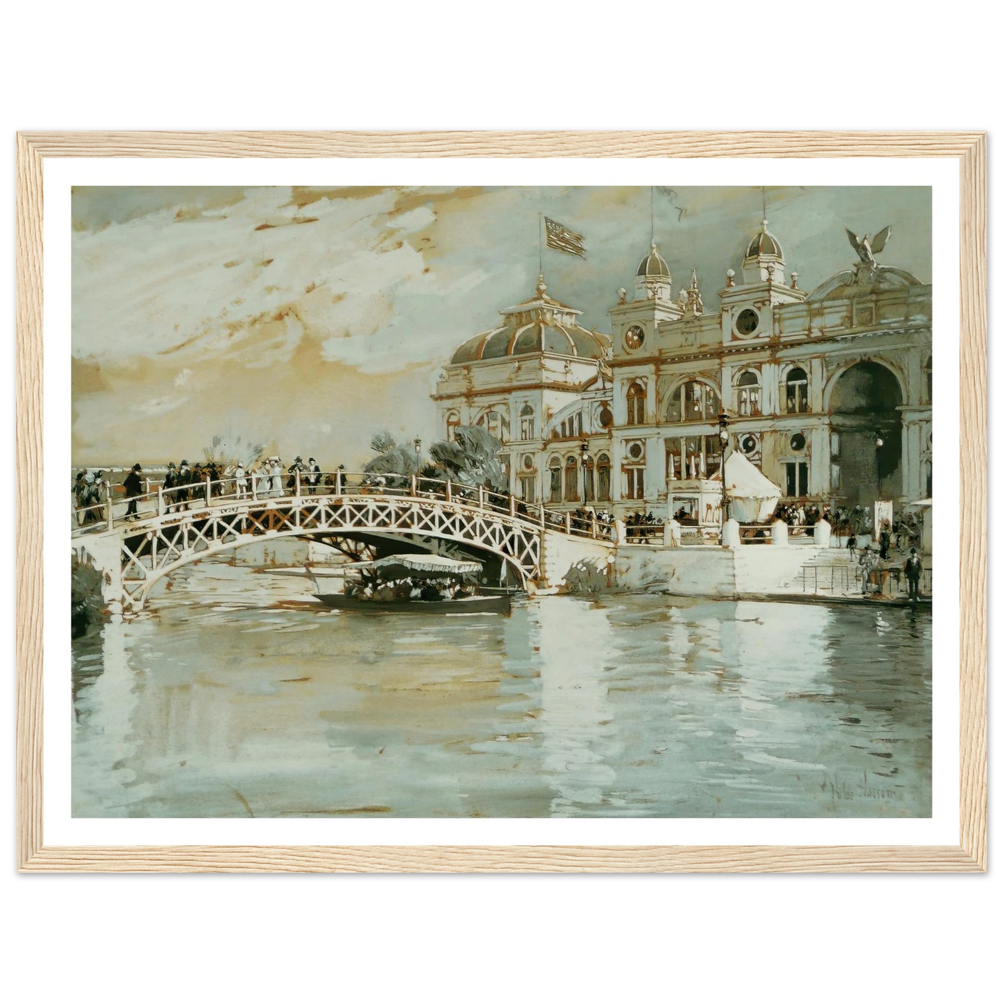 Columbian Exposition, Chicago (1892) Art Print | Childe Hassam - Framed Poster - 30x40 cm / 12x16″ - Black frame