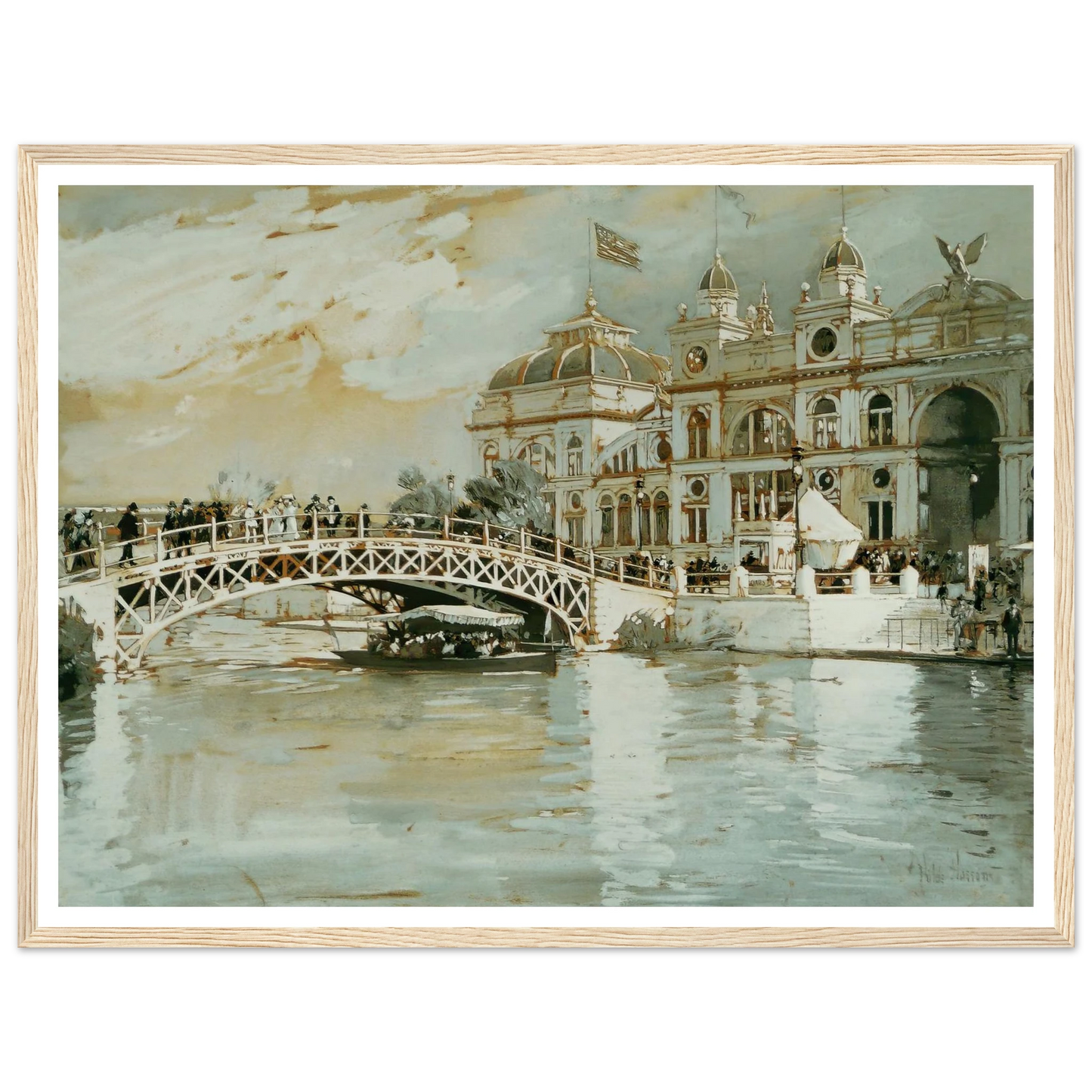 Columbian Exposition, Chicago (1892) Art Print | Childe Hassam - Framed Poster - 30x40 cm / 12x16″ - Black frame