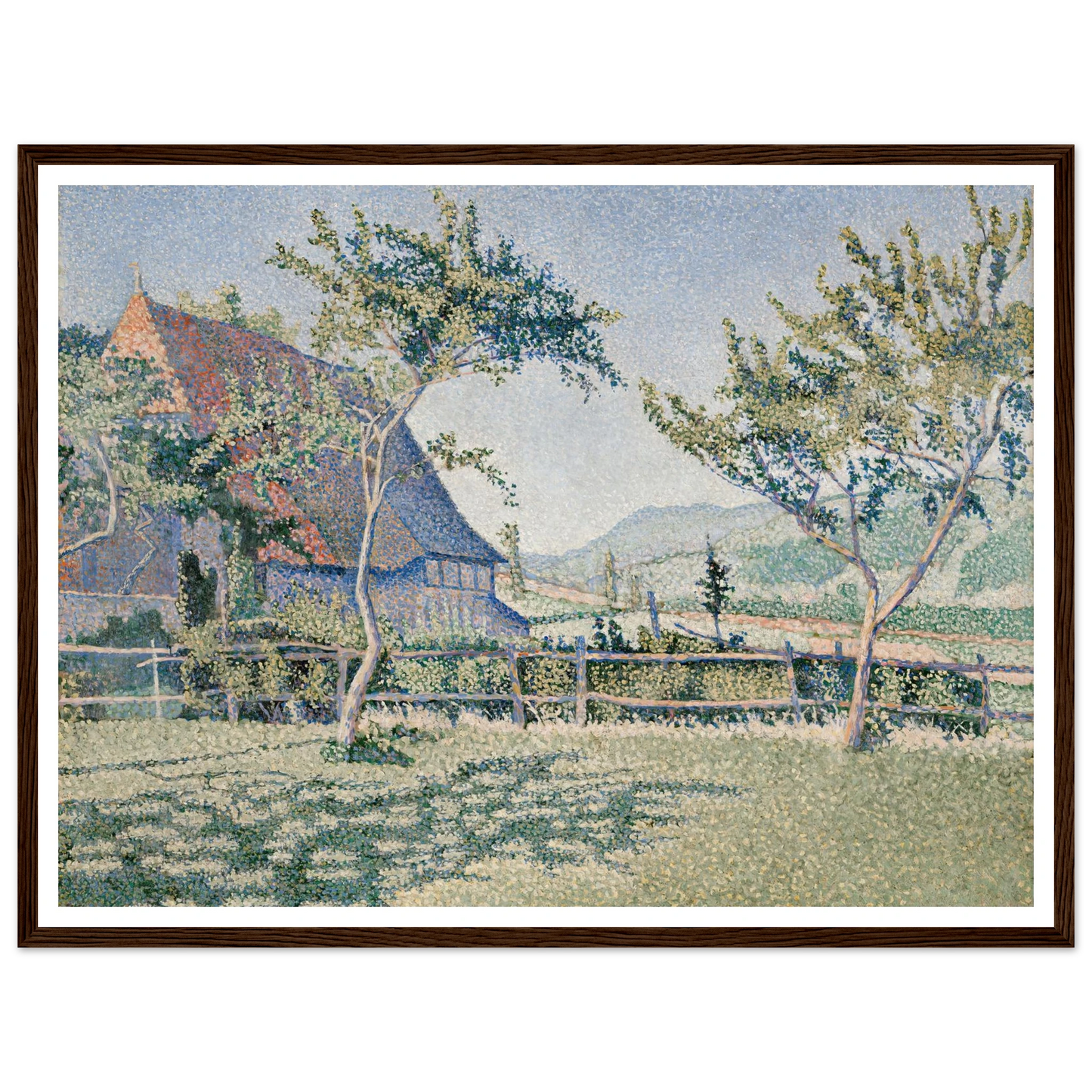 Comblat-le-Château, the Meadow (Le Pré) (1886) Art Print | Paul Signac - Framed Poster - 30x40 cm / 12x16″ - Black frame